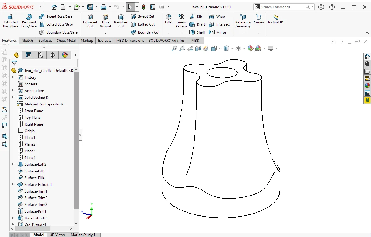 screenshot of solidworks